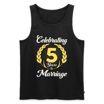 5. Wedding Anniversary Couple Design 5 Years Marriage - Men's Premium Organic Tank Top - black - Front - AI Model Male 178 light (178cm)