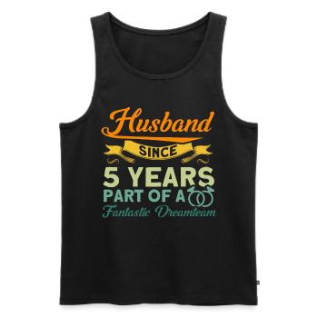 5. Wedding Anniversary Couple Design 5 Years Marriage - Men's Premium Organic Tank Top - black - Front - AI Model Male 178 light (178cm)