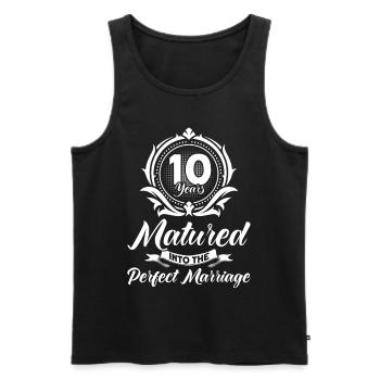10th Wedding Anniversary Couple Design 10 Years of Marriage - Men's Premium Organic Tank Top - black - Front - AI Model Male 178 light (178cm)