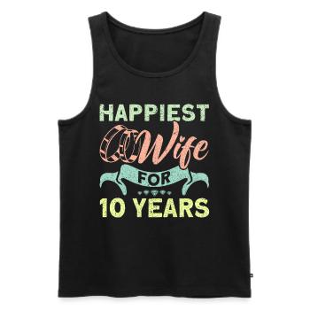 10th Wedding Anniversary Couple Design 10 Years of Marriage - Men's Premium Organic Tank Top - black - Front - AI Model Male 178 light (178cm)