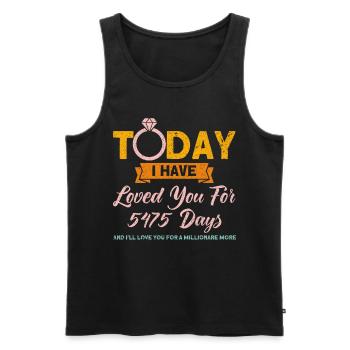 15th Wedding Anniversary Couple Design 15 Years of Marriage - Men's Premium Organic Tank Top - black - Front - AI Model Male 178 light (178cm)