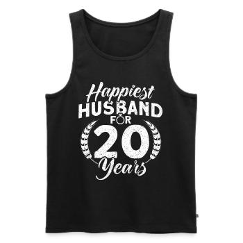 20th Wedding Anniversary Couple Design 20 Years of Marriage - Men's Premium Organic Tank Top - black - Front - AI Model Male 178 light (178cm)