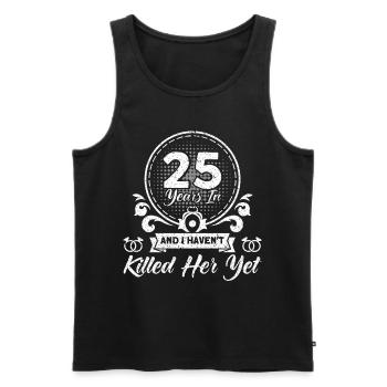 25th Wedding Anniversary Couple Design 25 Years of Marriage - Men's Premium Organic Tank Top - black - Front - AI Model Male 178 light (178cm)
