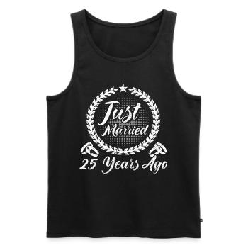 25e anniversaire de mariage Couple Design 25 ans de mariage - Débardeur bio Premium Homme - noir - Devant - Michal (187cm)