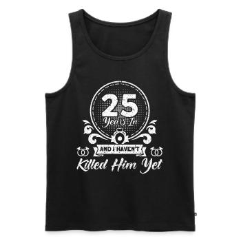 25th Wedding Anniversary Couple Design 25 Years of Marriage - Men's Premium Organic Tank Top - black - Front - AI Model Male 178 light (178cm)