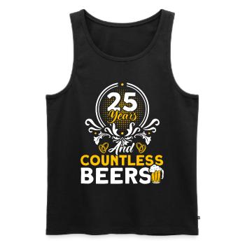 25th Wedding Anniversary Couple Design 25 Years of Marriage - Men's Premium Organic Tank Top - black - Front - AI Model Male 178 light (178cm)