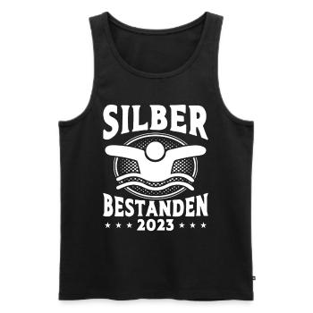 Silber Schwimmer Prüfung Silber Schwimmabzeichen - Männer Premium Bio Tank Top - Schwarz - Vorne - AI Model Male 178 light (178cm)
