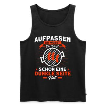 Aufpassen Du Musst BBQ Grillmeister Spruch - Männer Premium Bio Tank Top - Schwarz - Vorne - Michal (187cm)