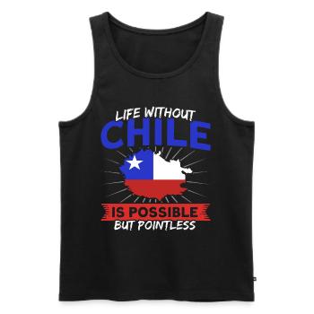 Life without Chile Chile Souvenir - Men's Premium Organic Tank Top - black - Front - AI Model Male 178 light (178cm)