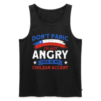 My Chilean Accent Chile Souvenir - Men's Premium Organic Tank Top - black - Front - AI Model Male 178 light (178cm)