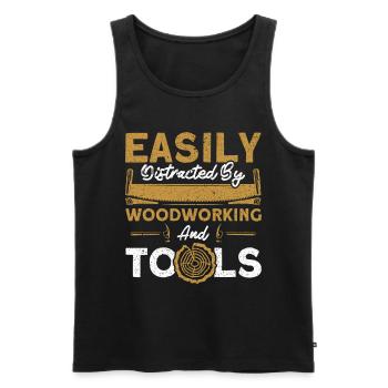 Woodworking and tools Carpenter - Men's Premium Organic Tank Top - black - Front - AI Model Male 178 light (178cm)