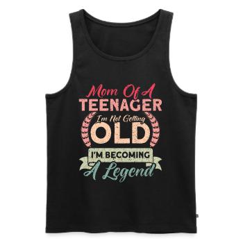 Mother of a teenager becomes a legend - Men's Premium Organic Tank Top - black - Front - Michal (187cm)