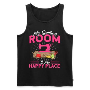 Seamstresses Quilting Lovers Quilting - Men's Premium Organic Tank Top - black - Front - AI Model Male 178 light (178cm)