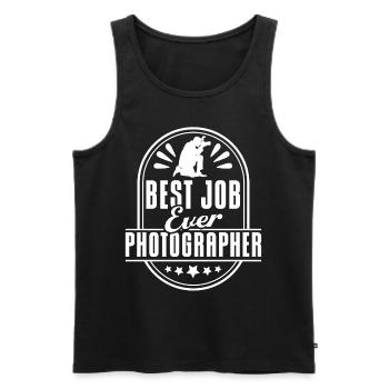 Directeur de la photographie Photographe Photographe Amateur d’appareil photo - Débardeur bio Premium Homme - noir - Devant - AI Model Male 178 light (178cm)