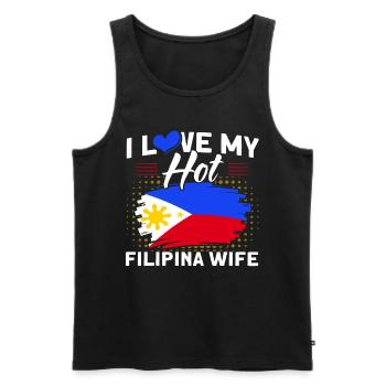 Philippines Drapeau philippin - Débardeur bio Premium Homme - noir - Devant - AI Model Male 178 light (178cm)