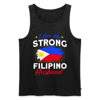 Philippines Drapeau philippin - Débardeur bio Premium Homme - noir - Devant - AI Model Male 178 light (178cm)