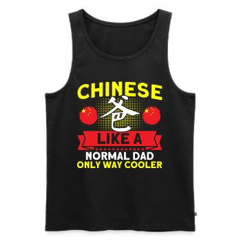 Chine Chinese Roots Cadeau - Débardeur bio Premium Homme - noir - Devant - AI Model Male 178 light (178cm)