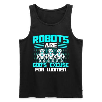 Robot Robotique Ingénieur Costume Robot - Débardeur bio Premium Homme - noir - Devant - AI Model Male 178 light (178cm)