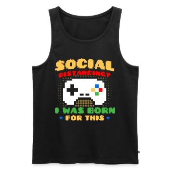 Jeu de hasard Retro Gamer Jeux vidéo Cadeau - Débardeur bio Premium Homme - noir - Devant - AI Model Male 178 light (178cm)