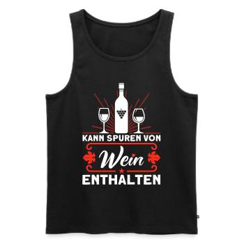 Wein Weinliebhaber Weintrinker Weinfest Geschenk - Männer Premium Bio Tank Top - Schwarz - Vorne - Michal (187cm)