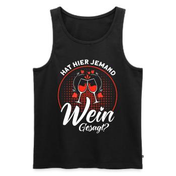 Wein Weinliebhaber Weintrinker Weinfest Geschenk - Männer Premium Bio Tank Top - Schwarz - Vorne - Michal (187cm)