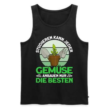 Gemüse Anbauen Die Besten Gärtner Geschenk - Männer Premium Bio Tank Top - Schwarz - Vorne - Michal (187cm)