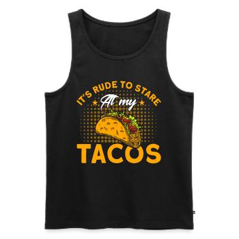 Taco Tacos Mexicain Fast Food Cadeau - Débardeur bio Premium Homme - noir - Devant - Michal (187cm)