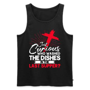 Jésus Bible Église religieuse chrétienne Don - Débardeur bio Premium Homme - noir - Devant - Michal (187cm)