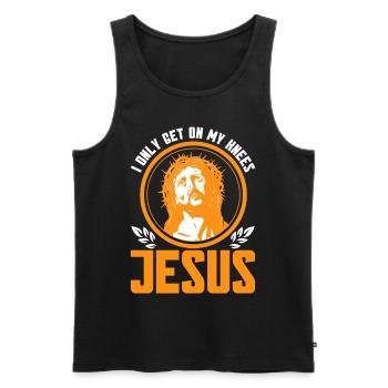 Jésus Bible Église religieuse chrétienne Don - Débardeur bio Premium Homme - noir - Devant - Michal (187cm)