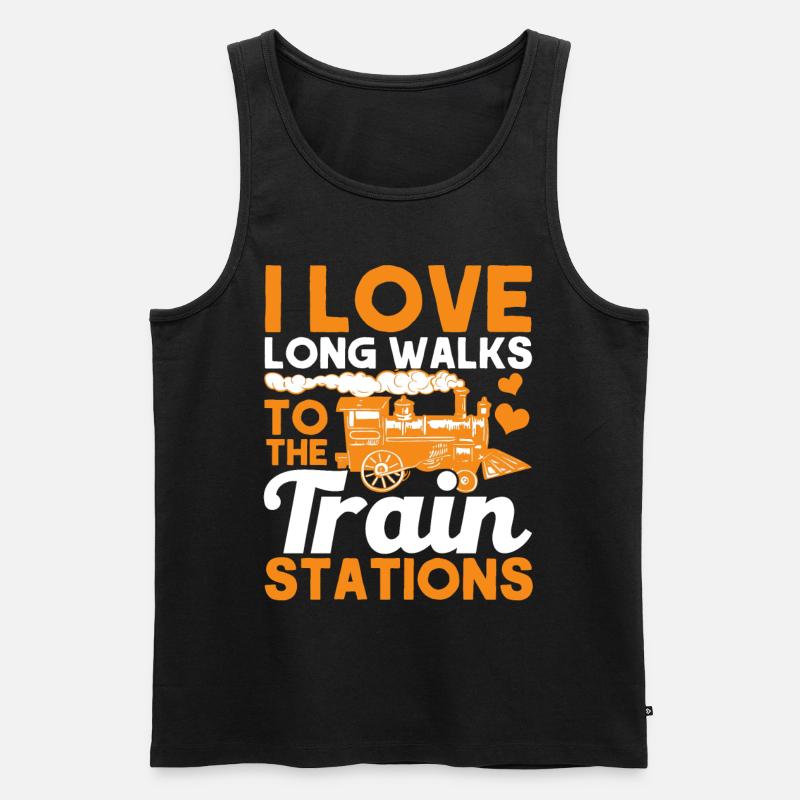 Modellbahn Zug Lokomotiven Geschenk - Männer Premium Bio Tank Top - Schwarz