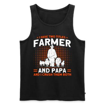 Schafzucht Landwirt Nutztier Schafe Geschenk - Männer Premium Bio Tank Top - Schwarz - Vorne - Michal (187cm)