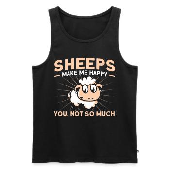 Schafzucht Landwirt Nutztier Schafe Geschenk - Männer Premium Bio Tank Top - Schwarz - Vorne - Michal (187cm)