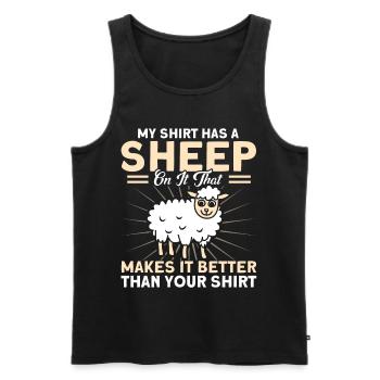 Schafzucht Landwirt Nutztier Schafe Geschenk - Männer Premium Bio Tank Top - Schwarz - Vorne - Michal (187cm)