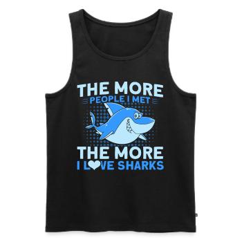 Shark Shark Lover Shark Gift - Men's Premium Organic Tank Top - black - Front - AI Model Male 178 light (178cm)