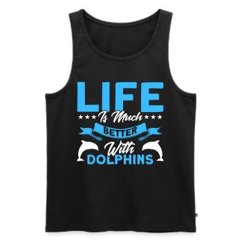Dolphin Dolphin Lover Animal Dolphins Gift - Men's Premium Organic Tank Top - black - Front - AI Model Male 178 light (178cm)