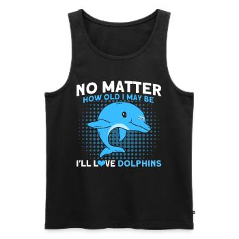 Dolphin Dolphin Lover Animal Dolphins Gift - Men's Premium Organic Tank Top - black - Front - AI Model Male 178 light (178cm)