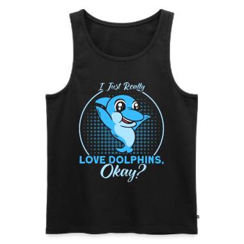 Dolphin Dolphin Lover Animal Dolphins Gift - Men's Premium Organic Tank Top - black - Front - AI Model Male 178 light (178cm)
