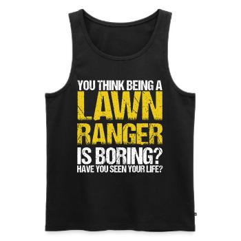 Hobbygärtner Rasen Rasenmäher Geschenk - Männer Premium Bio Tank Top - Schwarz - Vorne - Michal (187cm)