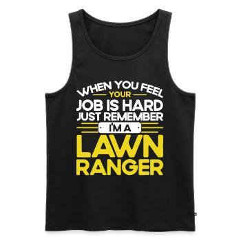Hobbygärtner Rasen Rasenmäher Geschenk - Männer Premium Bio Tank Top - Schwarz - Vorne - Michal (187cm)