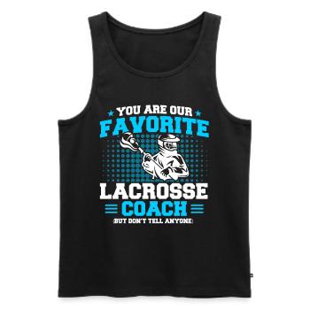 Sport Spieler Lacrosse Coaches Geschenk - Männer Premium Bio Tank Top - Schwarz - Vorne - Michal (187cm)