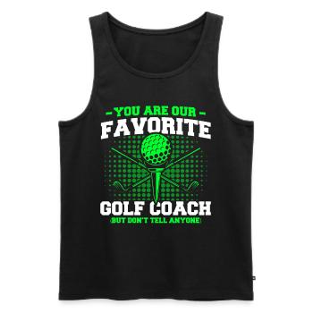 Cadeau d’entraîneurs de golf de joueur de sport - Débardeur bio Premium Homme - noir - Devant - Michal (187cm)