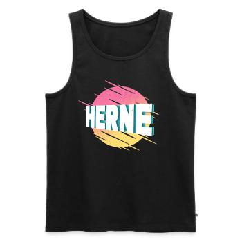 Herne Germany City Font Vintage Retro - Men's Premium Organic Tank Top - black - Front - AI Model Male 178 light (178cm)
