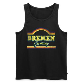 Brême Allemagne City Font Vintage Rétro - Débardeur bio Premium Homme - noir - Devant - Michal (187cm)