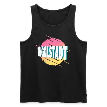 Ingolstadt Deutschland Stadt Schrift Vintage Retro - Männer Premium Bio Tank Top - Schwarz - Vorne - Michal (187cm)