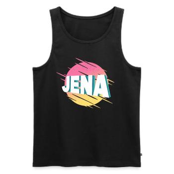 Jena Deutschland Stadt Schrift Vintage Retro - Männer Premium Bio Tank Top - Schwarz - Vorne - Michal (187cm)