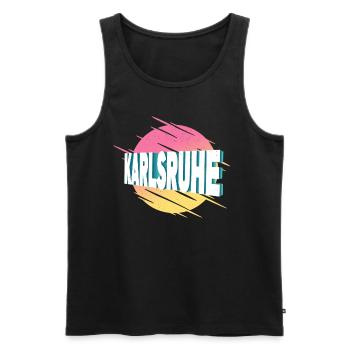 Karlsruhe Allemagne City Font Vintage Rétro - Débardeur bio Premium Homme - noir - Devant - Michal (187cm)