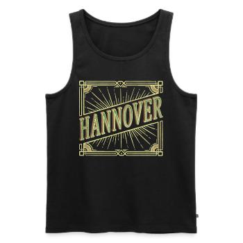 Hanovre Allemagne City Font Vintage Rétro - Débardeur bio Premium Homme - noir - Devant - Michal (187cm)