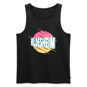 Hildesheim Deutschland Stadt Schrift Vintage Retro - Männer Premium Bio Tank Top - Schwarz - Vorne - Michal (187cm)