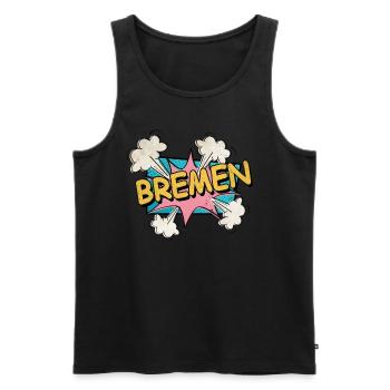Brême Allemagne City Font Pop Art Comic - Débardeur bio Premium Homme - noir - Devant - Michal (187cm)