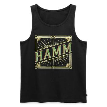 Hamm Deutschland Stadt Schrift Vintage Retro - Männer Premium Bio Tank Top - Schwarz - Vorne - Michal (187cm)